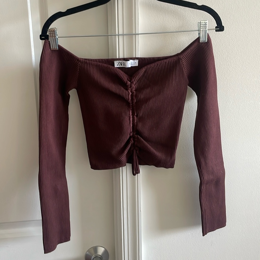 Zara size M long sleeve crop top